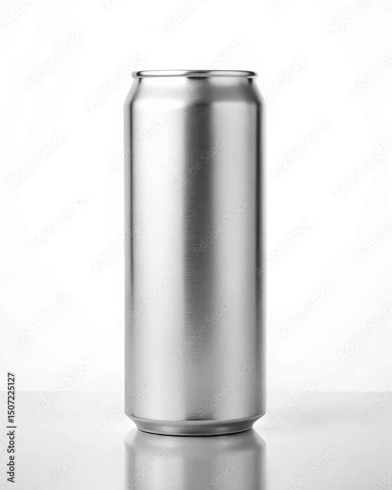 Sleek Silver Aluminum Can Mockup Perfect for Beverage Packaging Design and Branding Sleek Silver Aluminum Can Mockup Perfect for Beverage Packaging Design and Branding