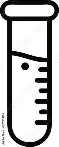 Chemistry Icon Vector – Laboratory Flask and Test Tube Symbol for Science, Research, and Education