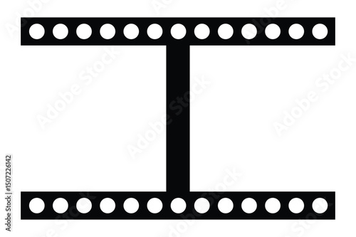Classic Film Reel Border  A Vintage Movie Frame Illustration, Perfect for Retro Designs, Cinema Projects, and Nostalgia-Themed Artwork.  Ideal for adding a touch of old Hollywood glamour 