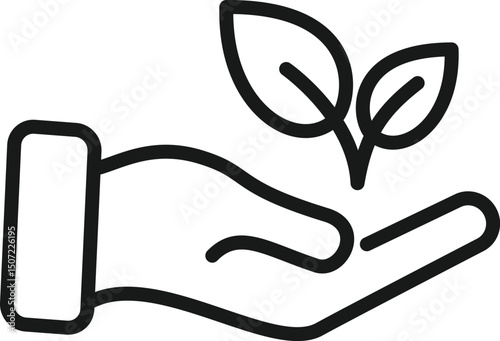 Hand Holding Growing Plant icon