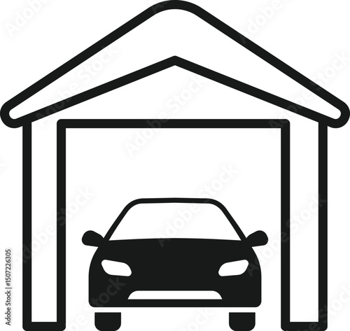 Garage icon. Car storage icon vector