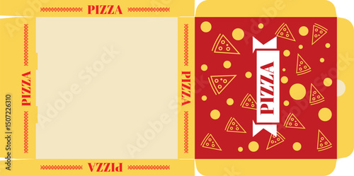 Pizza Box Design with pizza symbol vector illustration
