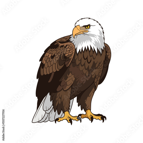 ilustration vector bald eagle on white background