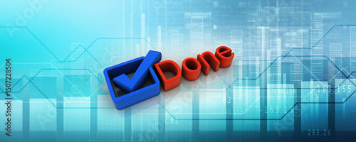 3d illustration Checkbox Tick done