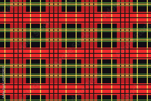 Red Scottish Tartan Plaid Textile Pattern
