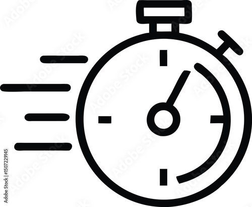 Stopwatch Icon Vector – Timer, Speed, and Countdown Clock for Sports and Racing