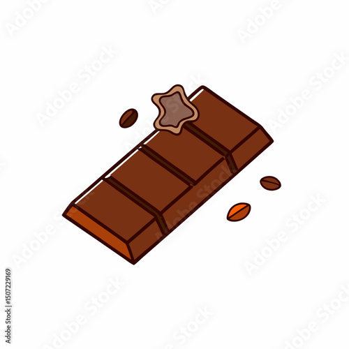 chocolate bar on white background