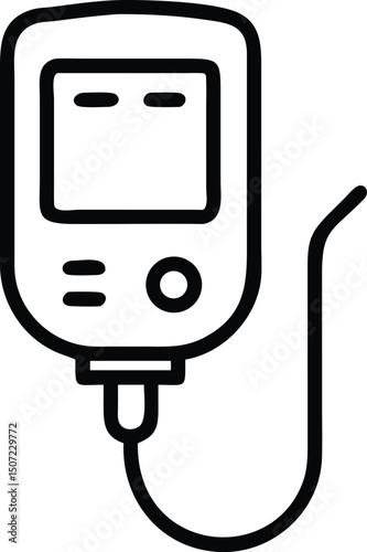 Flat Blood Infusion Bag Icon – Medical IV Drip Vector Illustration for Healthcare and Emergency