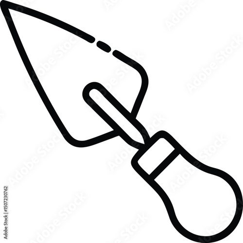 Hand-Drawn Spatula and Putty Knife Icon – Construction and Repair Tool Illustration