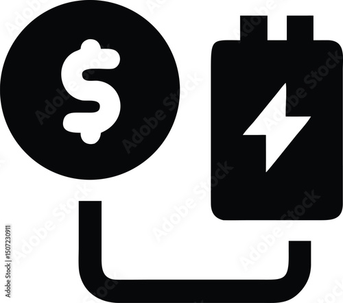 Electric Car Charging Icon – Symbol for Sustainable Energy, Economy, and Modern Technology