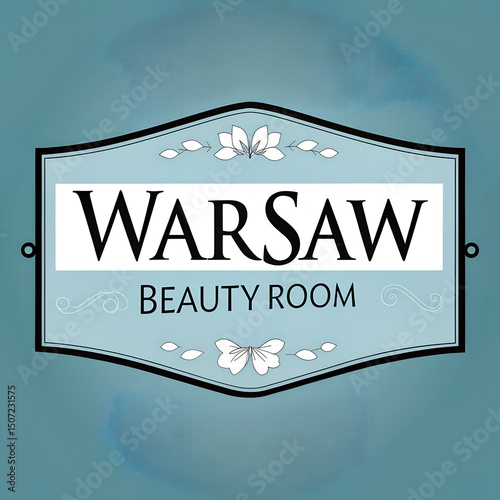 Beautifully designed sign for a beauty room, featuring floral elements and a calming color palette, creating a welcoming environment for clients seeking pampering services