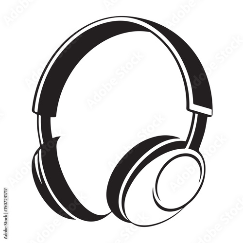 Black silhouette of over ear headphones icon