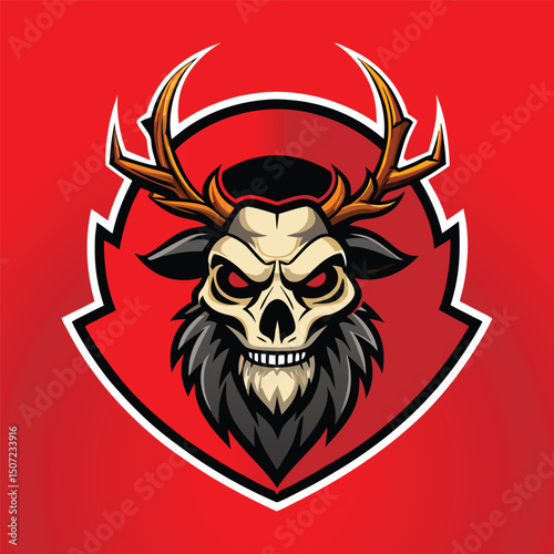 30 Vactor mascot skull  deer  head human skull Stylized deer deer skull and antlers 