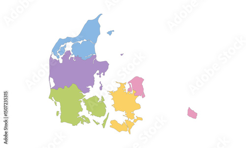 Multicolor Map of Denmark with Regions