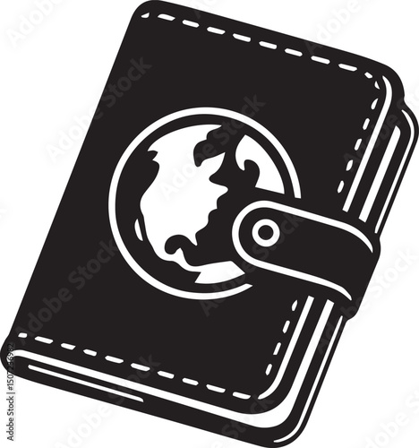 Travel Wallet silhouette vector art illustration. Travel Wallet vector icon.