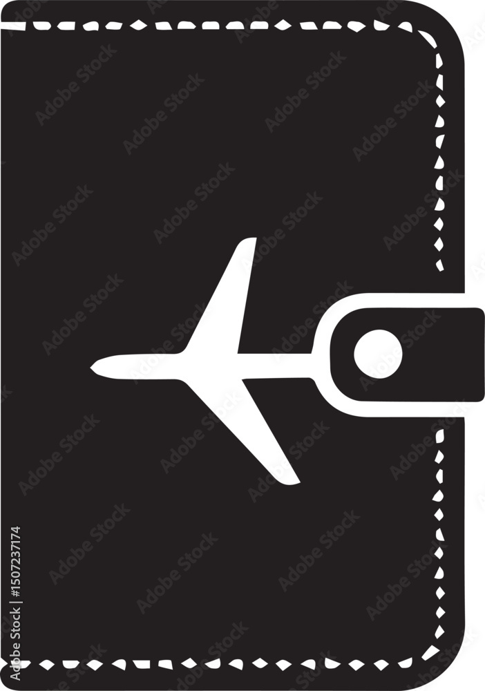 Fototapeta premium Travel Wallet silhouette vector art illustration. Travel Wallet vector icon.