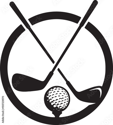 Golf Clubs and Ball A Classic Sport Icon - Vector Illustration