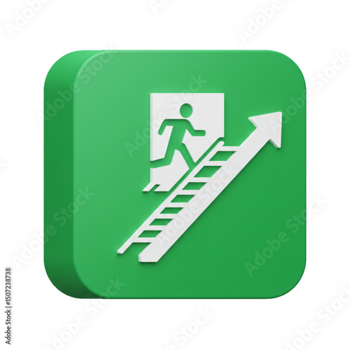 Emergency exit with ladder direction upwards.  