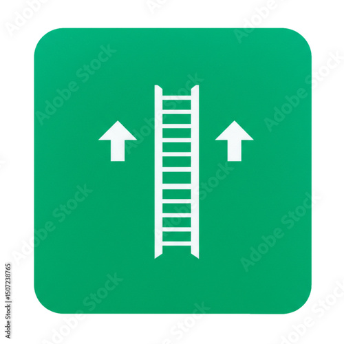 Ladder direction sign showing up and down access.