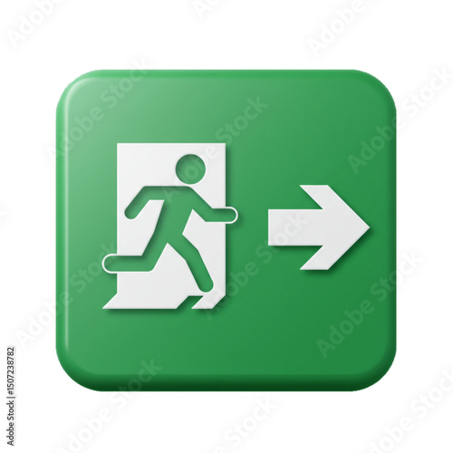 Exit sign with direction to the right.