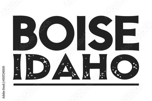 Boise, Idaho Text Logo Vector Design