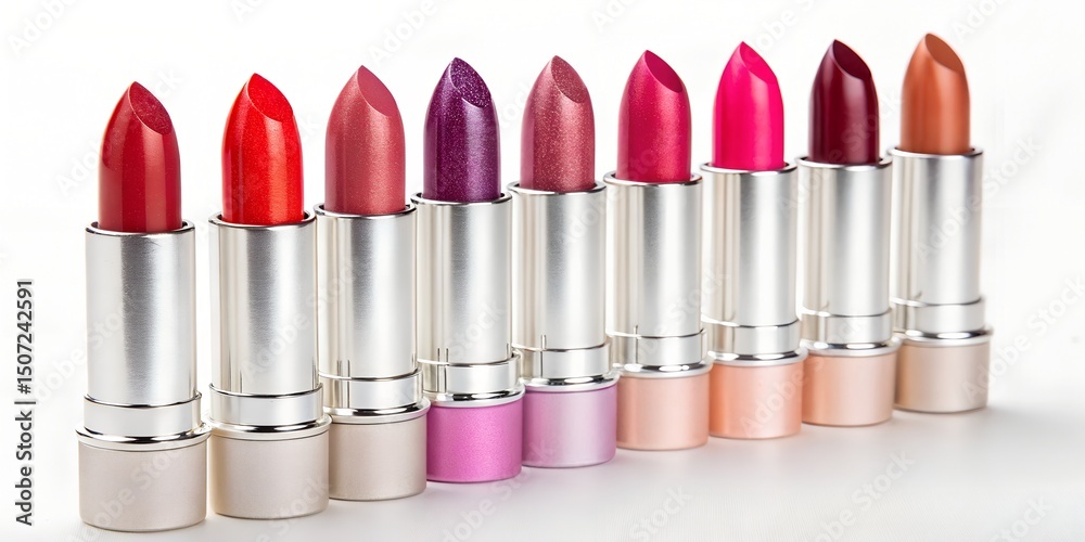 Obraz premium Raw of metalic lipstick isolated on white background