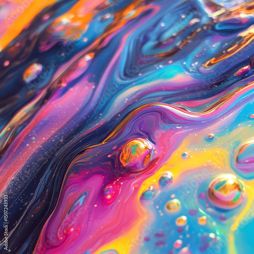Generated image. colored energies, multicolored liquid, background	