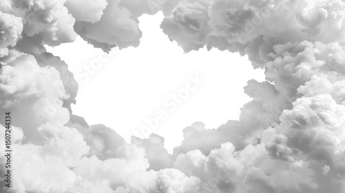Dark clouds form an irregular hole in the sky allowing light to shine through in a dramatic display