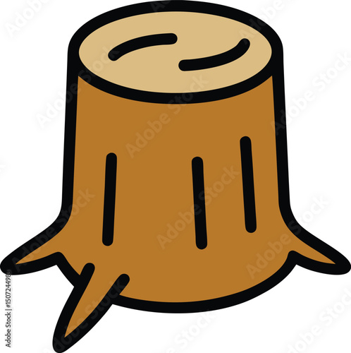 Forest Tree Stump icon vector