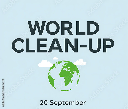 World Clean-Up Day | Environmental Awareness & Globe Symbol