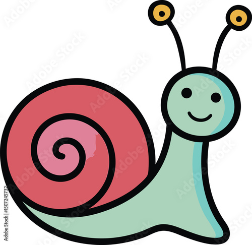funny snail cartoon