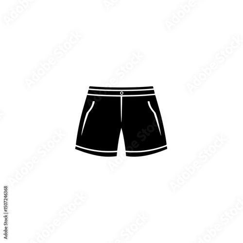 Summer shorts icon vector in simple flat design for fashion