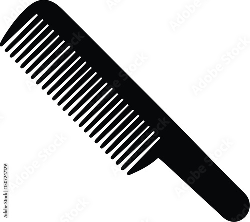 Wooden comb silhouette vector, Barber comb silhouette vector style, hair comb icon silhouette. vector illustration