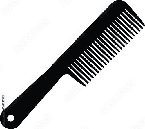 Wooden comb silhouette vector, Barber comb silhouette vector style, hair comb icon silhouette. vector illustration