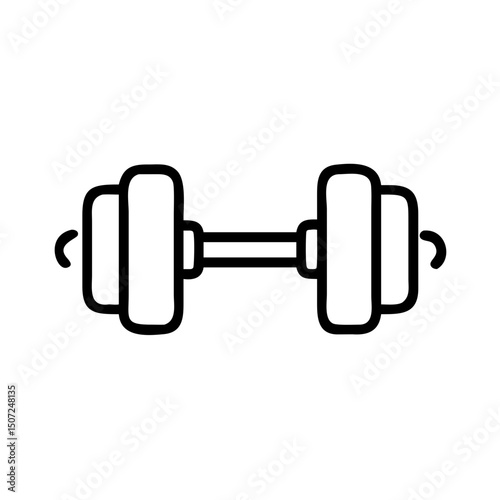 Dumbbell in minimalistic design for fitness and exercise purposes  