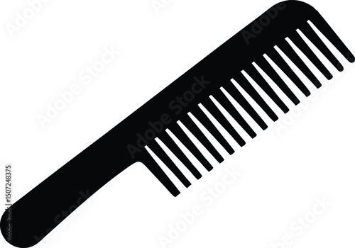Wooden comb silhouette vector, Barber comb silhouette vector style, hair comb icon silhouette. vector illustration