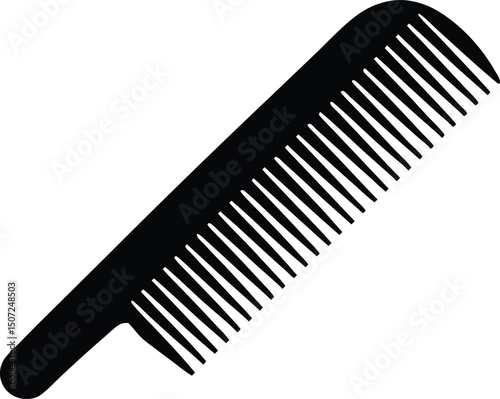 Wooden comb silhouette vector, Barber comb silhouette vector style, hair comb icon silhouette. vector illustration