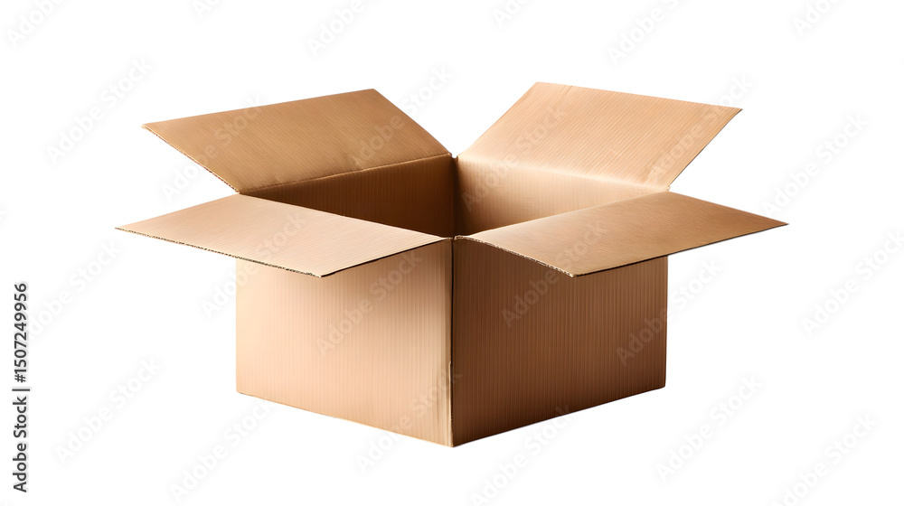 Open Cardboard Box on White Background Open Cardboard Box on White Background