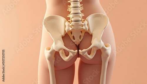 Pelvic Bone Structure Anatomy Model of Human Body