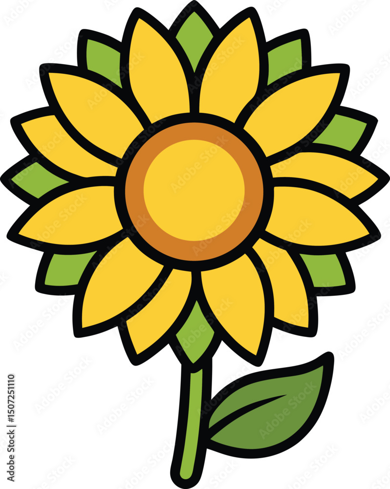 Fototapeta premium sunflower on white background