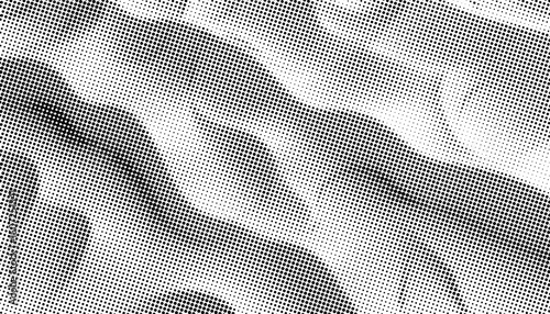 3d Abstract white and black background with dotted halftone effect, dot pattern. Vector vintage illustration of wavy texture with shadows.