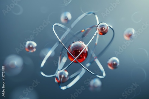 atom with orbiting electrons