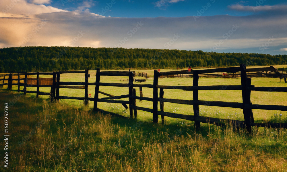 Fototapeta premium fence in the field