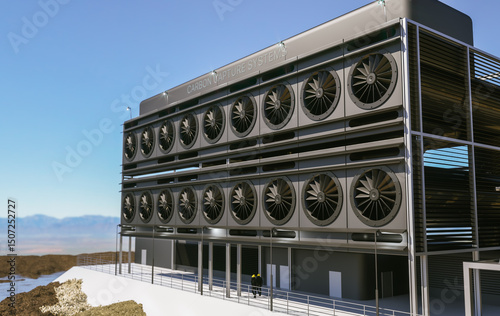 industrial carbon capture technology facility to reduce the CO2 in the atmosphere