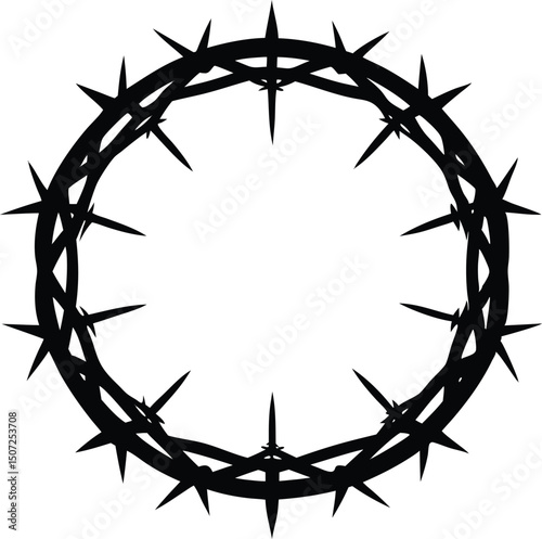 Jesus Christ crown of thorns vector, Black crown of thorns Eps isolated vector illustration