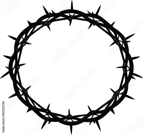 Jesus Christ crown of thorns vector, Black crown of thorns Eps isolated vector illustration