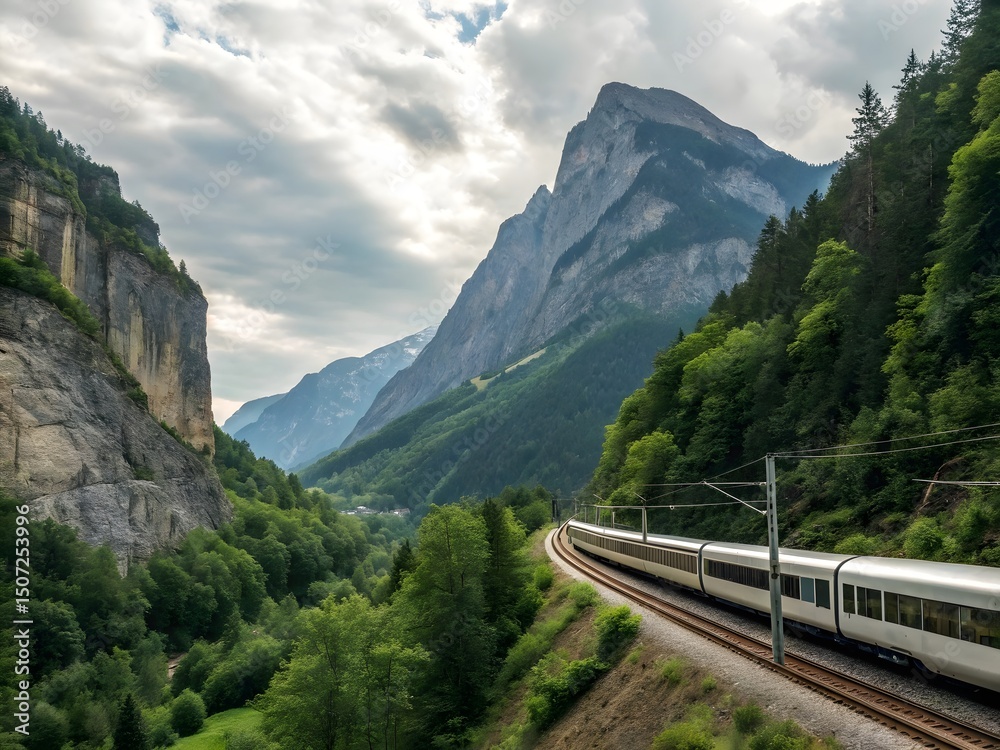 Fototapeta premium railway in the mountains