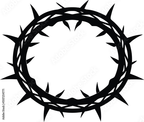 Jesus Christ crown of thorns vector, Black crown of thorns Eps isolated vector illustration