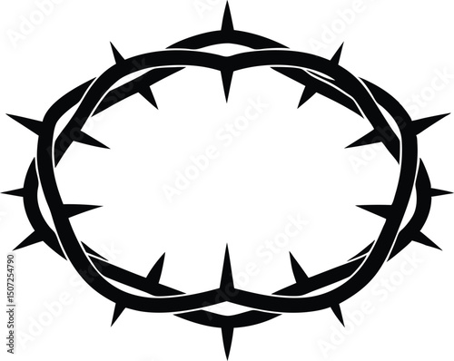 Jesus Christ crown of thorns vector, Black crown of thorns Eps isolated vector illustration