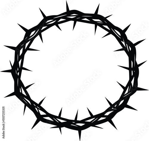 Jesus Christ crown of thorns vector, Black crown of thorns Eps isolated vector illustration